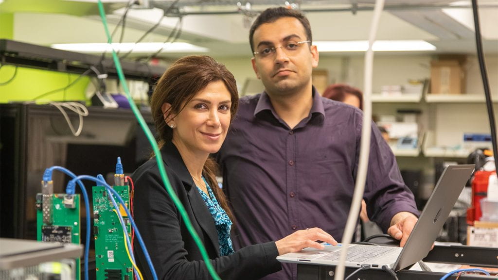 Professor Shiva Abbaszadeh and a researcher from her lab